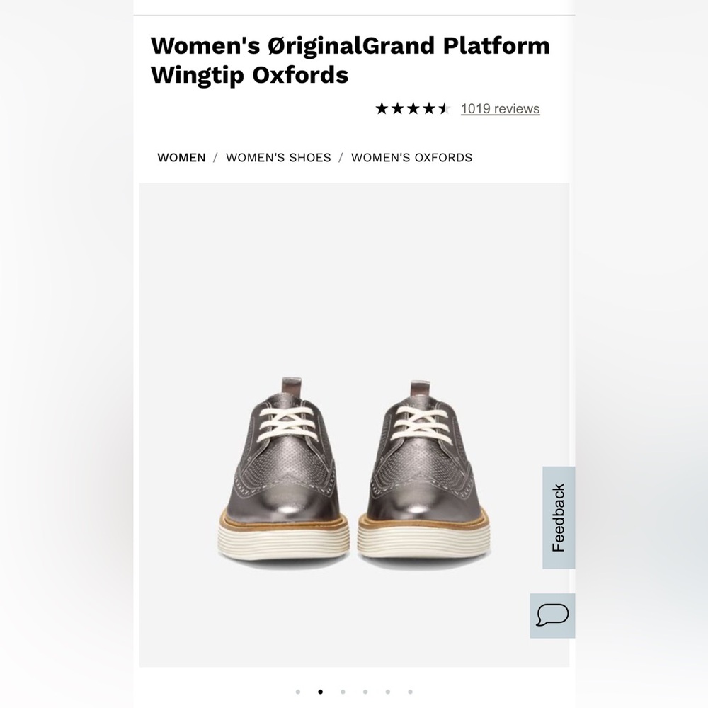 Women’s Cole Haan OriginalGrand Platform Oxfords - sz 8 Pewter